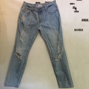 Light blue ripped jeans